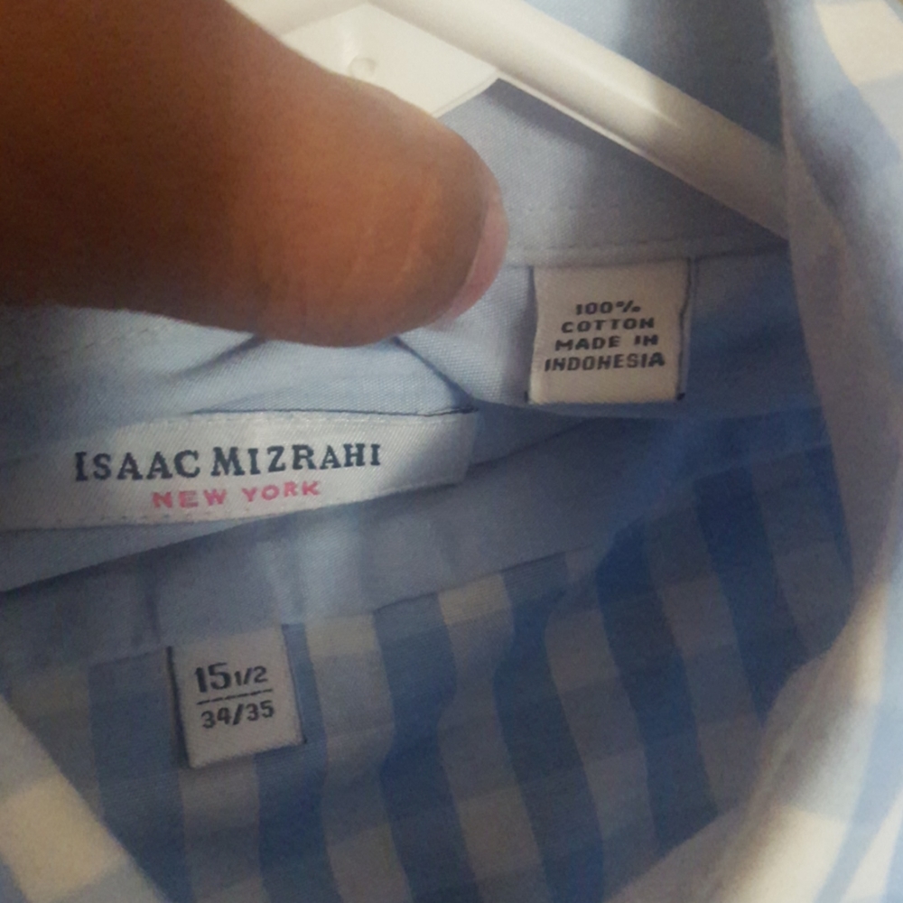light blue gingham button down - Picture 3 of 3